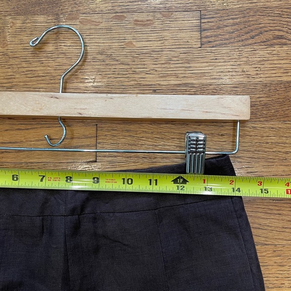 Ann Taylor LOFT Women's Sz 0P Linen Pleated Flare Skirt Chevron Embroidered - Picture 5 of 10